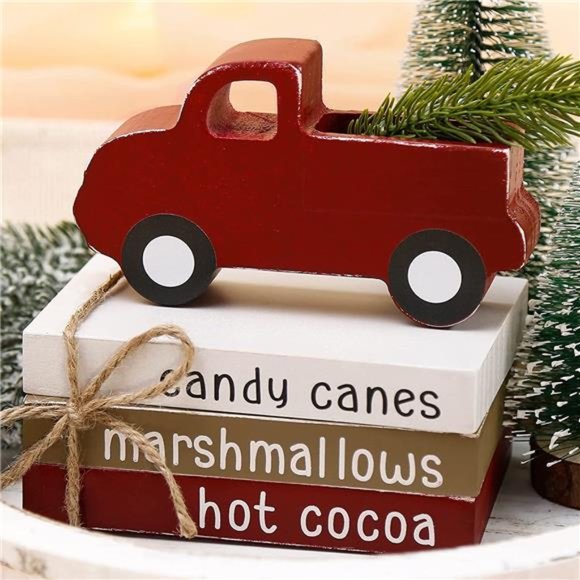 Christmas Decor - Christmas Decorations Indoor - 3 Faux Books Bundle with Twine - Picture 1 of 5